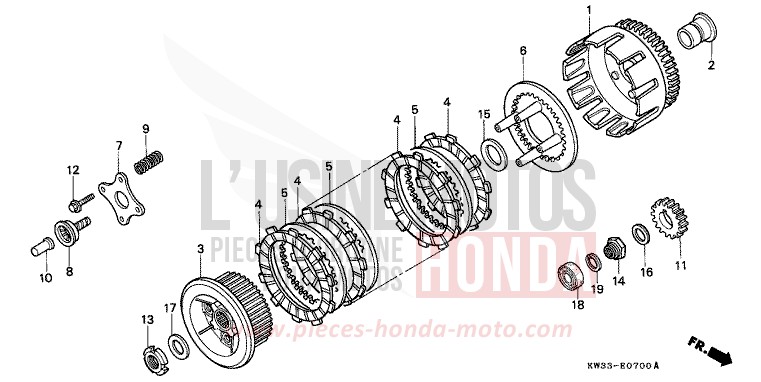 CLUTCH for Dominator 250 PEARL CRESCENT WHITE-A (NH139) from 1993